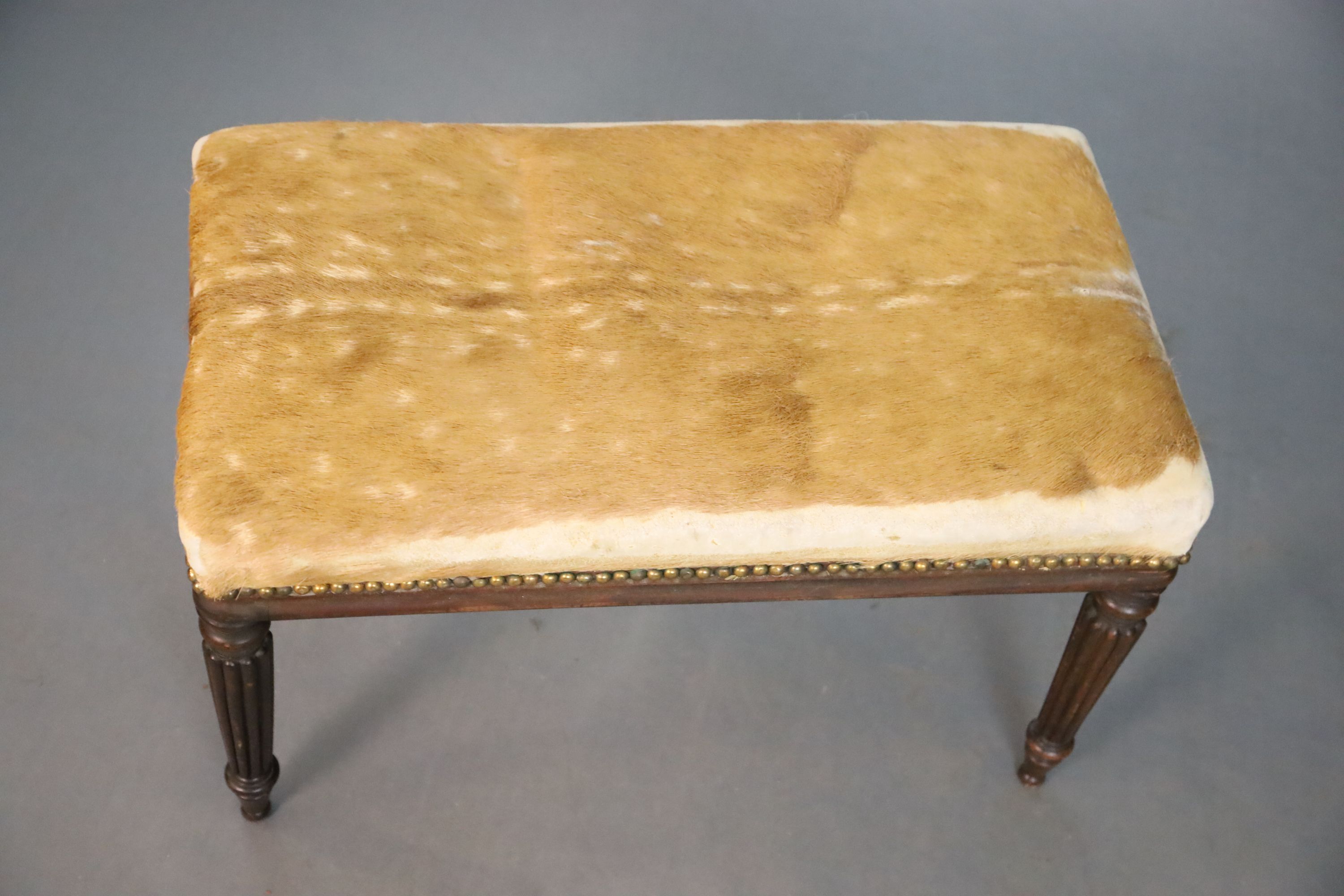 A Regency mahogany dressing stool, W.76cm D.43cm H.45.5cm